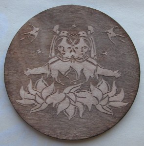 Lotus. Suzanne Skaar. Birch, laser cut. Work in progress: Steampunk Installation/ 2014.