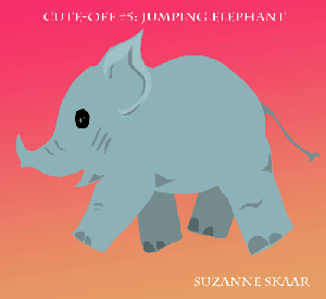 Jumping Elephant. Suzanne Skaar. Animated gif. 2014. Cute-off #6.