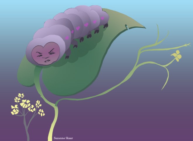 "Grumpypillar." Suzanne Skaar. Work in progress. Digital Media. 2014.