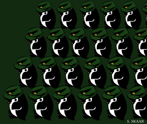 "Penguin Army." Suzanne Skaar. Digital Illustration. 2015.