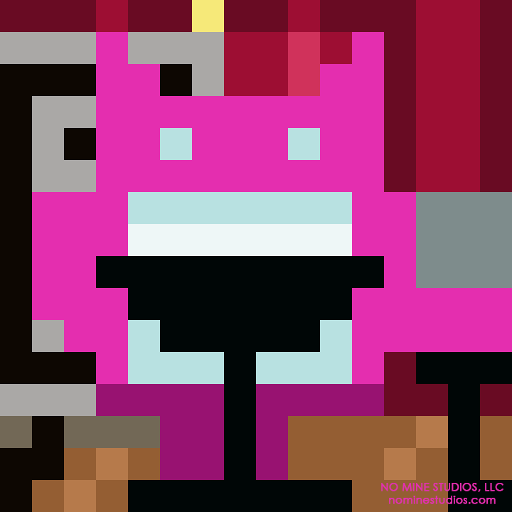Animated gif of 2D pixel art character singing on stage.